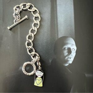 MARC JACOBS Miss Marc Silver Charm Bracelet Toggle Clasp